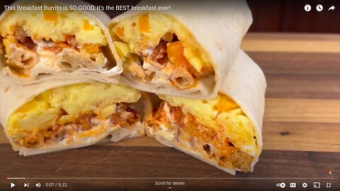 Wow, this breakfast burrito is fantastic! Hands down the best breakfast!