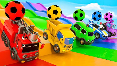 Baby shark+ wheel on the bus song _ soccer bus wheel -babay nursery Rhymes &kids song