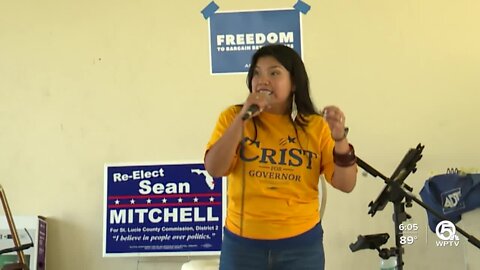 Democratic candidate for Lt. Governor Karla Hernandez-Mats makes campaign stop in West Palm Beach