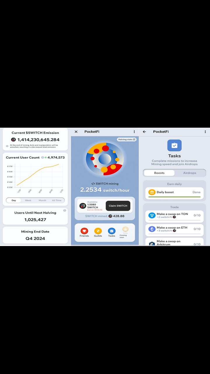 PocketFi | Claim Free 120 $SWITCH Tokens | DeFi Exchange PocketFi | New Crypto Airdrop Bot