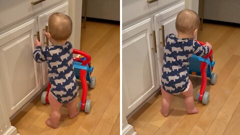 Baby shows exactly why his parents babyproofed the house