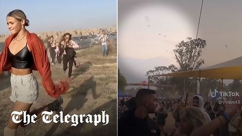 Israeli rave goers run for their lives when Hamas militia paraglide in and start shooting