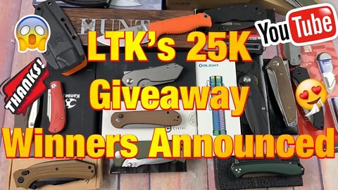 25K Giveaway Winners Announced !!! Knife Sale Tonight !! August 15th 8pm EST