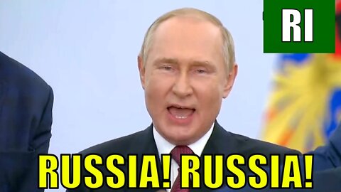 Putin Screams "Russia, Russia" With Leaders of New Russian Republics and the whole Russia!