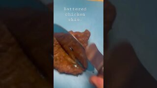 Beer battered chicken skin! #glutenfree #keto #love #chef I used beer powder