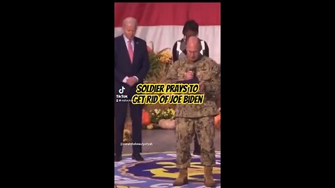 Soldier Prays for God to get rid of Joe Biden right in front of Joe Biden