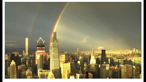 Stunning full rainbow lights up New York City's skyline on day of 9/11 remembrance.