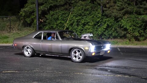 598 Cubic Inch Malibu Chevelle Pro Street Drag Car Burnout at Woodward Dream Cruise Afterparty