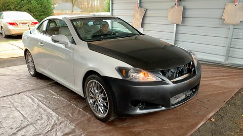 RADIATOR SUPPORT PULLED, HOOD & BUMPER INSTALLED ON MY LEXUS IS350 CONVERTIBLE FROM COPART!