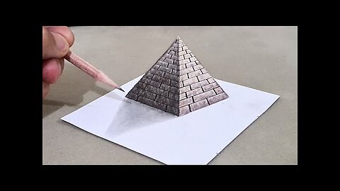 3d drawing pyramid on paper for beginners