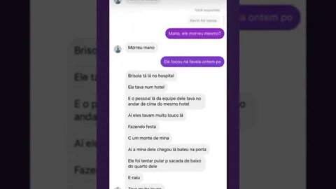 MC KEVIN MOTIVO DE SUA MORTE ( ACIDENTE ) VAZA CONVERSA !!!