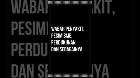 Wabah penyakit, pesimisme, perdukunan dan sebagainya