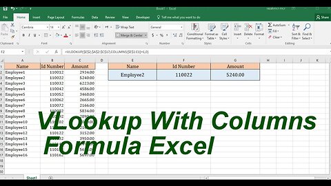 Vlookup Formula in Excel Tutorial Excel Formulas and Functions Tutorial-Kannada Channel