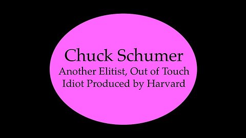 Chuck Schumer: Another Elitist Idiot Produced by Harvard