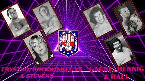 AWA Superclash Larry Zbyszko, Nick Bockwinkel & Ray Stevens vs Curt Hennig, Greg Gagne & Scott Hall