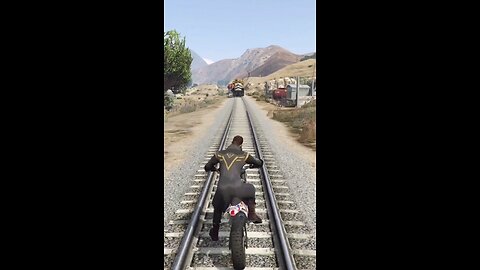 Gta 5 gameplay stunt with train #viral