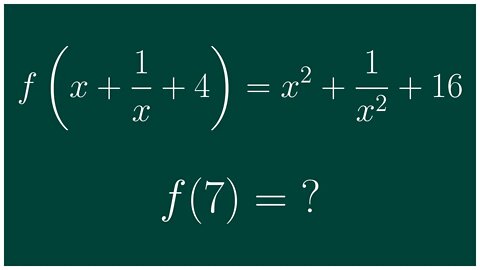 Exercício de equação funcional: quanto vale f(7)?