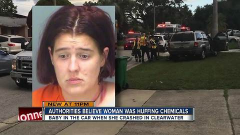 Clearwater mom charged with 'huffing' chemicals while driving 1-year-old