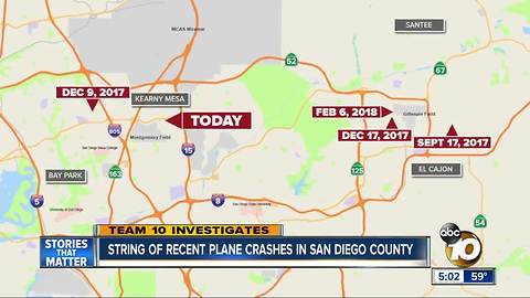 Recent String of Plane Crashes in San Diego County