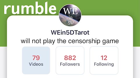 WE in 5D Tarot 🚨SUSPENDED on YouTube🚨 I May Not Return—Subscribe to My Rumble Channel