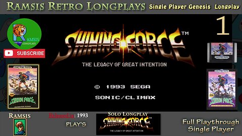 Shining Force | 1993 | GEN | Episode 1 | Full Playthrough and Let's Play | Chapter 1 | #1