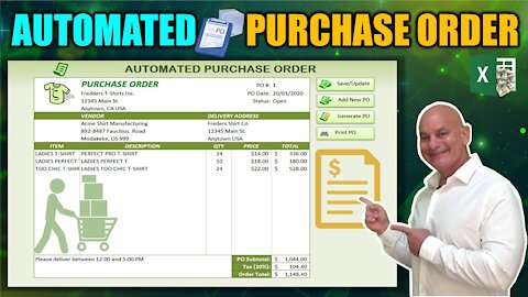 Learn How To Create This Automated Purchase Order Application In Excel While I Build It From Scratch