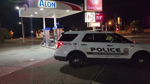 Two Albuquerque PD "speak with" a homeless man...