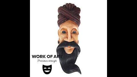 Elegant Handmade Sri Lankan Traditional Bamunu Mask #1