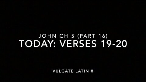 John Ch 5 Pt 16 Verses 19–20 (Vulgate 8)