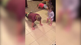 Cute Baby Tries To Do Pushups