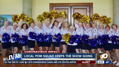 Group of senior cheerleaders keeps show going online