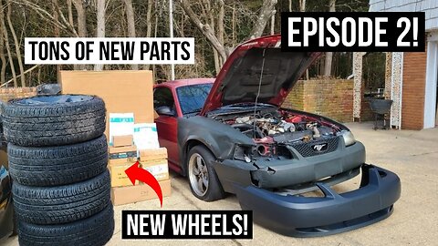 Bringing a $600 Mustang Back to Life!! Episode: 2 (Tons of new parts/ How to refinish your wheels)