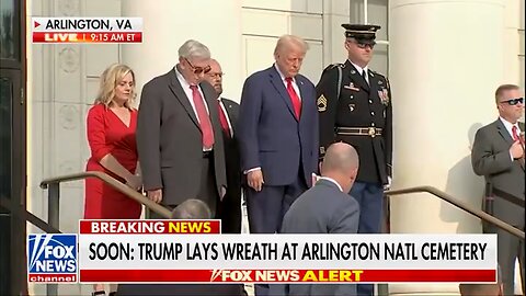 Trump visited Arlington National Cemetery to take part in a wreath-laying ceremony