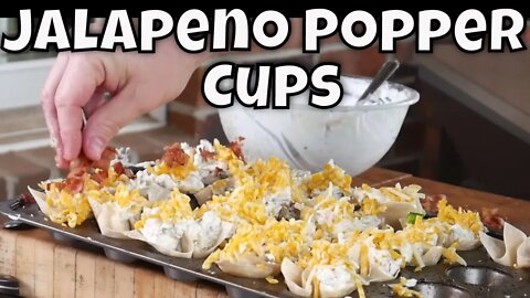 Jalapeno Popper Wonton Cups on a Pellet Grill