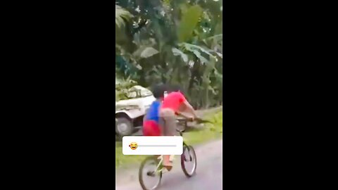 Funny bicycle riding