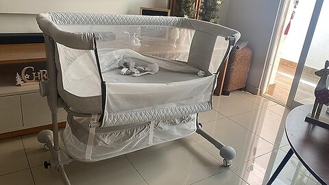 beiens Baby Bassinet 3 in 1, Baby Crib Bedside Sleeper with Detachable Mosquito Net, 6 Height A...