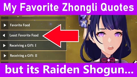 My Favorite Zhongli Quotes but its Raiden Shogun (Genshin Impact)