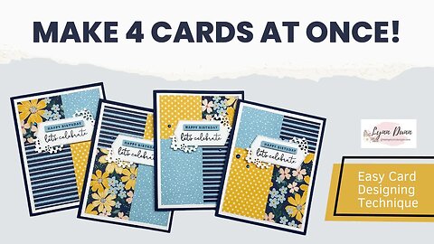 Make 4 Cards at Once with this Easy Cutting and Design Technique!