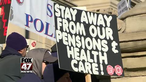 Rallying for their retirement benefits at the Capitol