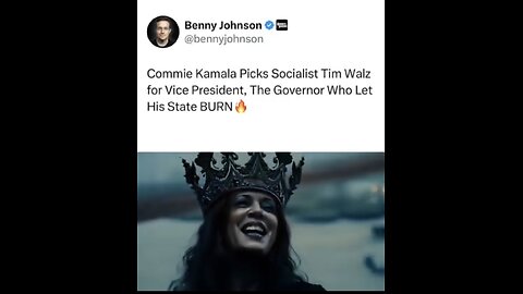 Commie Kamala Picks Socialist Tim Walz for Vice President, The Governor Who Let His State BURN 🔥