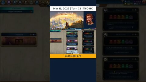 #oneturnadaychallenge #civ6 – Turn 72 - CLASSICAL REPUBLIC! #shorts