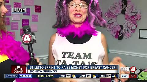 Stiletto Sprint to 'heel' Breast Cancer one step at a time - 7:30am live report