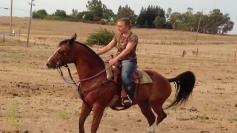 A Woman Gets Thrown Off A Horse