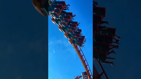 Silver Bullet barrel rolls at Knott’s Berry Farm #knottsberryfarm #silverbullet #coaster