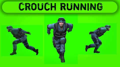 crouch and run green screen | green screen military crouch and run video