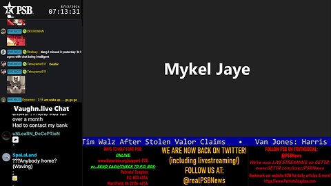 2024-08-13 07:06 EDT - Patriots Soapbox AM: with MykelJaye