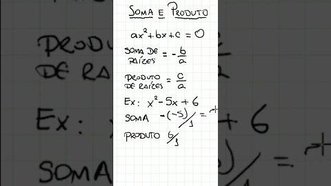 Soma e Produto de Raízes #shorts