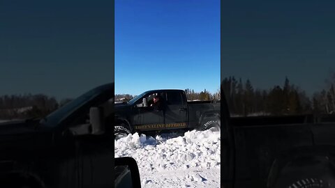 LIFTED RAM PLOWS THROUGH DEEP SNOW! 😳🔥 #shorts