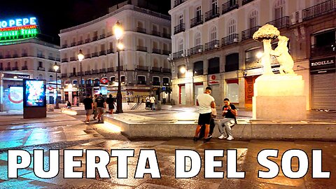 Spain Madrid City After 3AM Walking Tour - Puerta del Sol Night Stroll [4K]