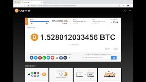 7 BTC Crypto Tab Invite users to your mining network and get income! Earn FREE BITCOIN passively !!! Free browser for mining CryptoTab (AFTER)